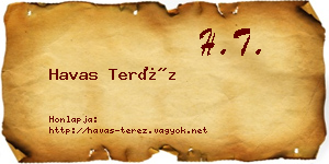 Havas Teréz névjegykártya